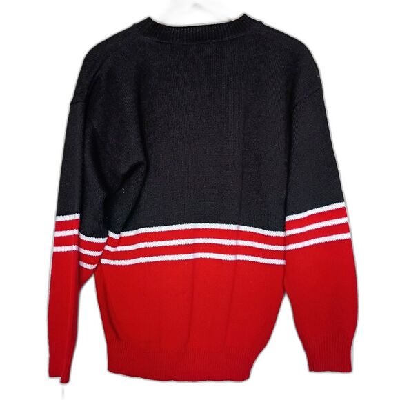 Vintage 80's Scottie Dog Graphic Sweater Red Black Preppy Sweater Exchange L - Picture 2 of 5
